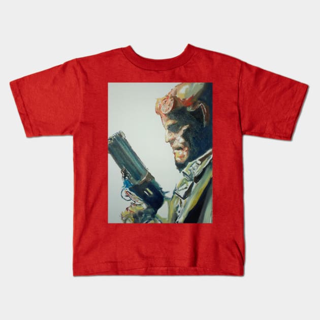 Hellboy Kids T-Shirt by Mike Nesloney Art